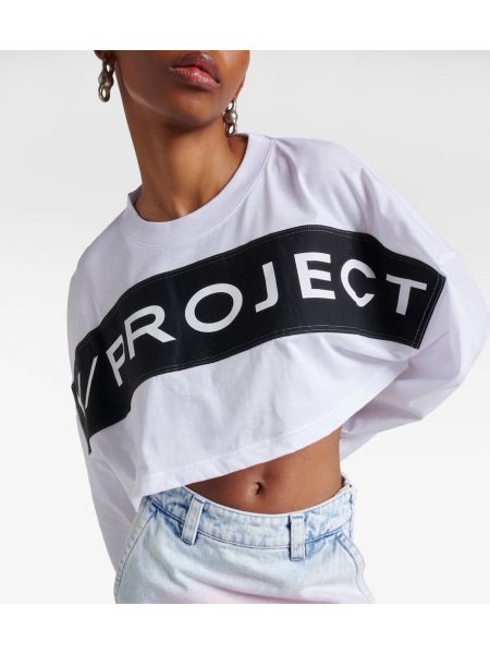 Jersey puuvillased crop topp Y Project valge