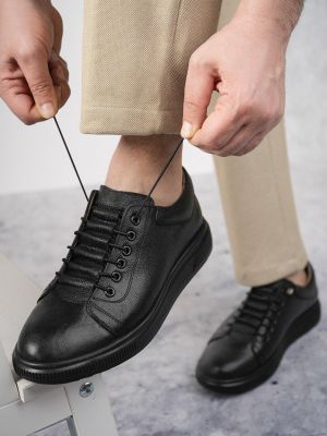 Классические повседневные кожаные ботинки Muggo черные