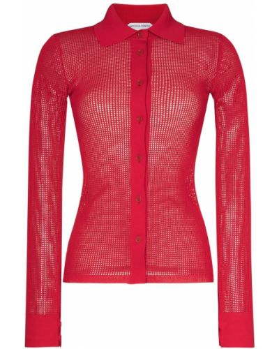 Мрежеста риза Bottega Veneta червено