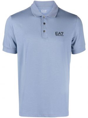 Поло тениска с принт от джърси Ea7 Emporio Armani синьо