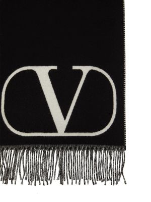 Kašmírový vlnený šál Valentino Garavani čierna
