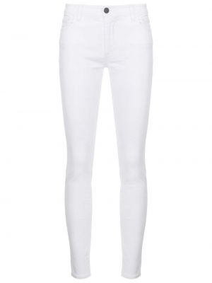 Bavlněné skinny džíny s nízkým pasem Armani Exchange bílé