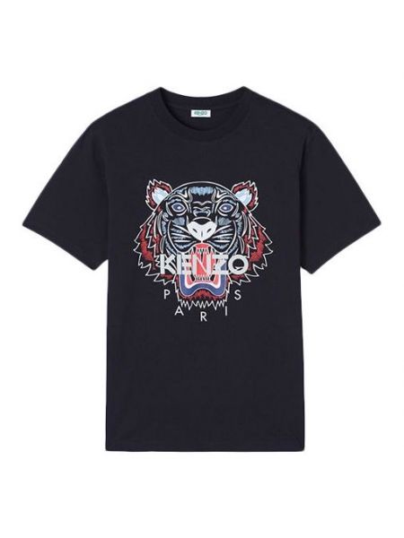 Черная тигровая футболка с принтом Kenzo