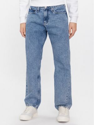Blugi drepți Calvin Klein Jeans albastru