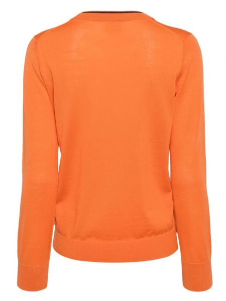 Dryžuotas vilnonis megztinis Paul Smith oranžinė
