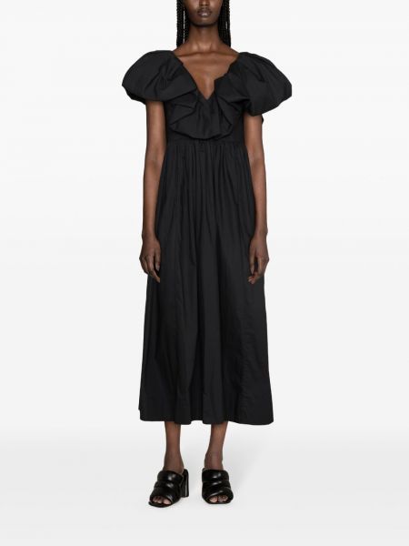 Sukienka długa z falbankami Ulla Johnson czarna