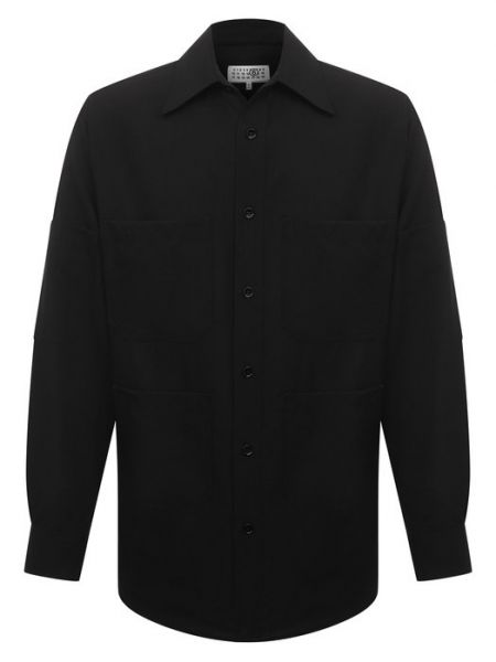 Шерстяная рубашка Mm6 черная