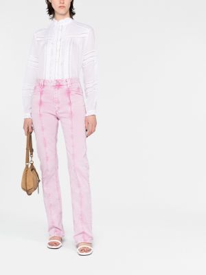 Rovné kalhoty Isabel Marant růžové