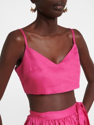 Falda larga de lino Asceno rosa