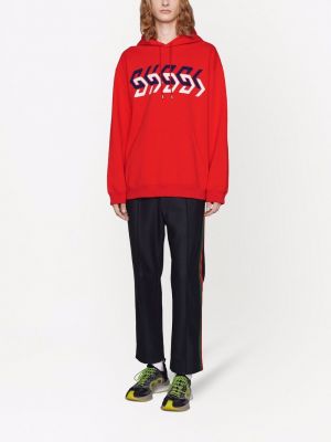 Jersey hoodie mit print ausgestellt Gucci
