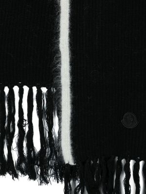 Echarpe à franges en laine Moncler noir
