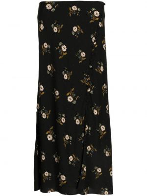 Φλοράλ midi φούστα με σχέδιο Veronica Beard μαύρο