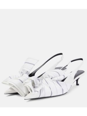 Pantofi cu toc din piele slingback Balenciaga alb