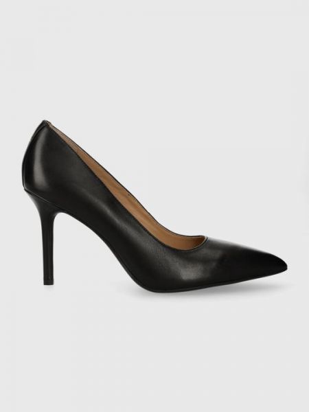 Кожаные туфли на каблуке на высоком каблуке Lauren Ralph Lauren черные