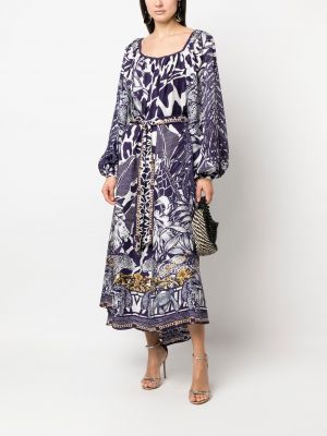 Robe longue à imprimé Camilla violet