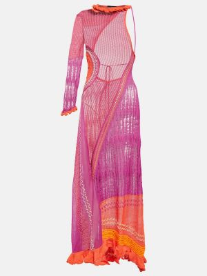 Sukienka długa bawełniana Roberta Einer różowa