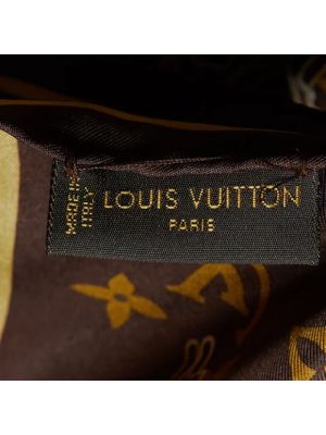 Bufanda de seda Louis Vuitton Vintage marrón