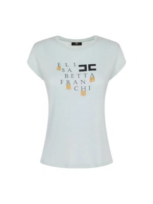 T-shirt mit fransen Elisabetta Franchi blau