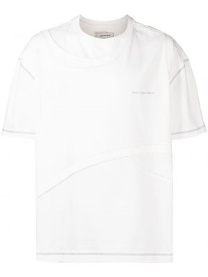 T-shirt con scollo tondo Feng Chen Wang bianco