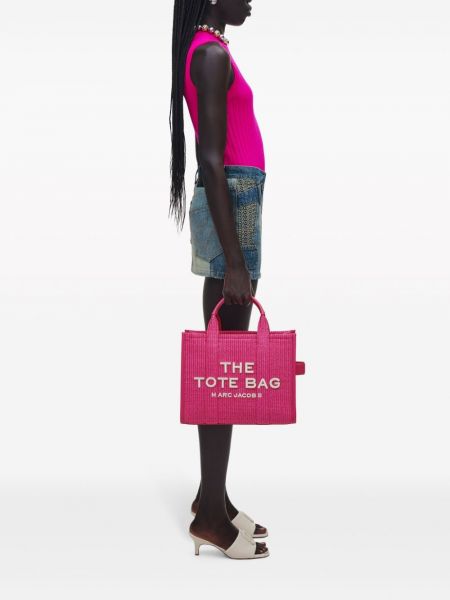 Pletená shopper kabelka Marc Jacobs růžová