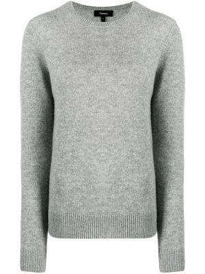 Плетен пуловер Theory сиво