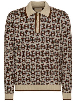 Sweter bawełniany Gucci beżowy