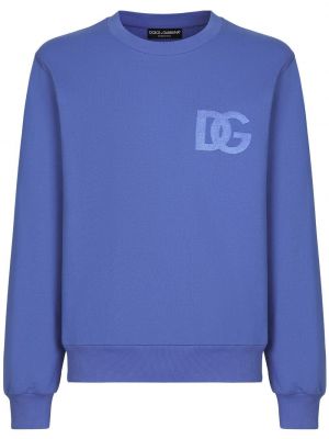 Medvilninis siuvinėtas džemperis Dolce & Gabbana mėlyna