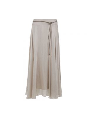 Nylonowa długa spódnica z lyocellu Peserico beżowa