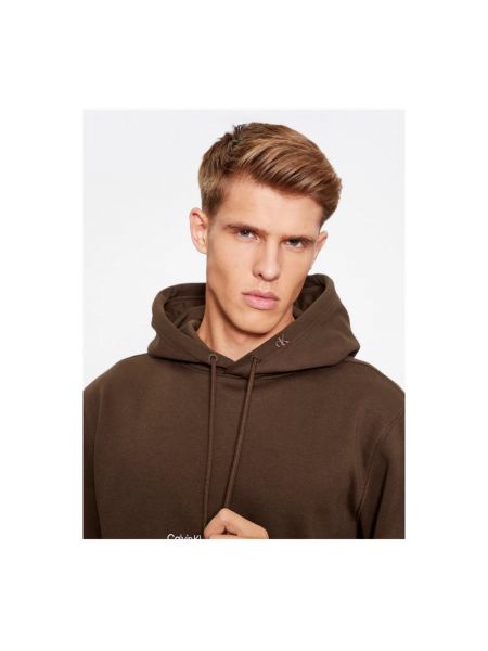 Sudadera con capucha con bordado Calvin Klein marrón