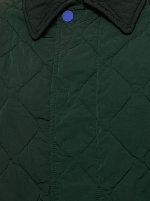 Oversized prošívaná péřová bunda Burberry zelená