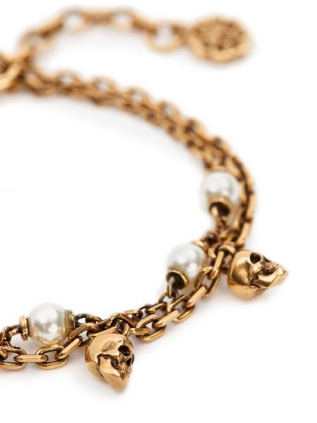 Bracelet avec perles Alexander Mcqueen doré