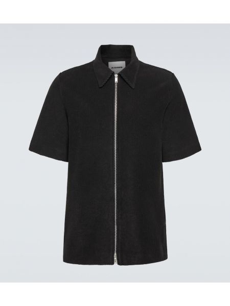 Camisa con cremallera de algodón Jil Sander negro