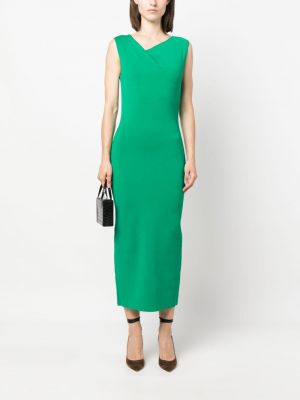 Sukienka koktajlowa bez rękawów asymetryczna Roland Mouret zielona