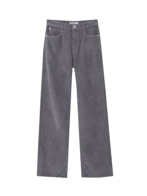 Широки панталони тип „марлен“ Pull&bear сиво