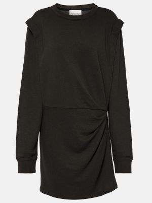 Bombažna obleka Marant Etoile črna