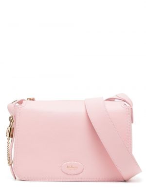 Δερμάτινη τσάντα ώμου Mulberry ροζ