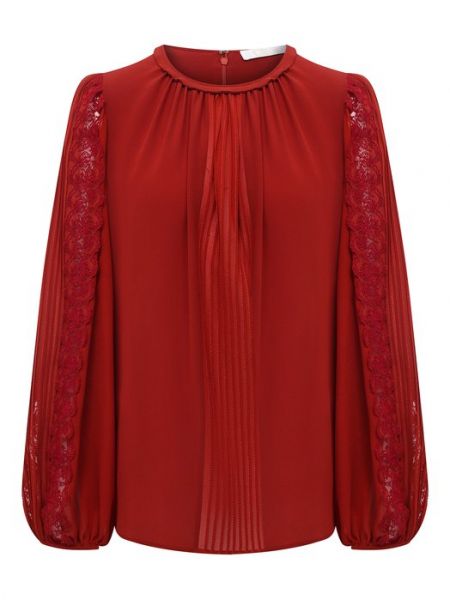 Шелковая блузка Chloé красная