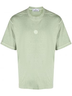 T-shirt med broderi Stone Island grön