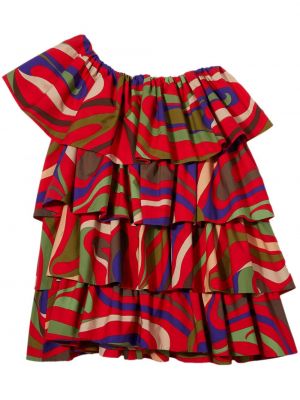 Robe de soirée à imprimé à motifs abstraits Pucci rouge