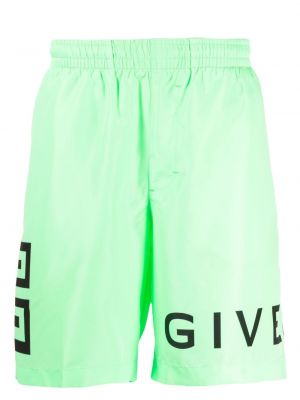 Pantaloni scurți cu imagine Givenchy verde