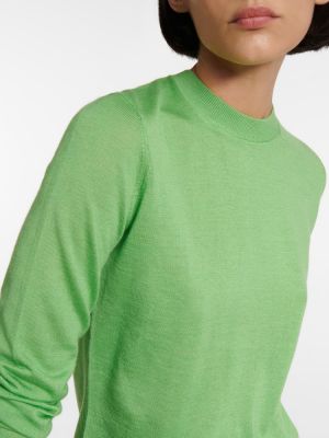 Kašmírový hedvábný svetr Gabriela Hearst zelený