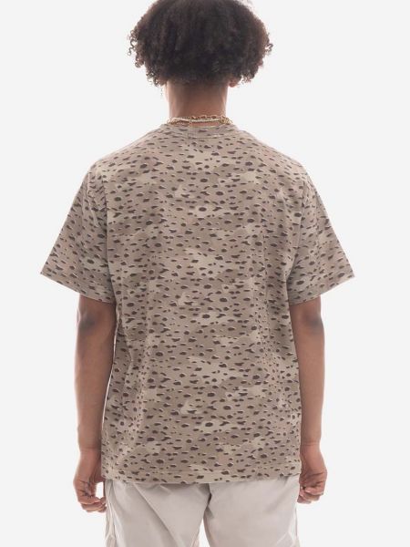 Leopardí bavlněné tričko Stampd hnědé