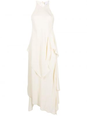 Bílé drapované večerní šaty Erika Cavallini