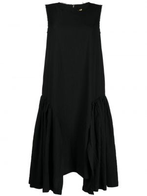 Midi šaty bez rukávů z polyesteru s kulatým výstřihem Comme Des Garçons - černá