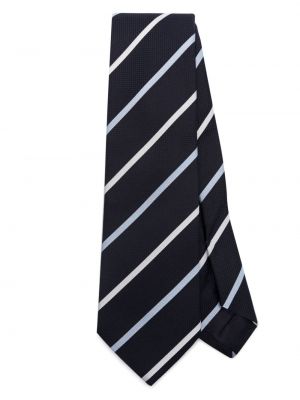 Dryžuotas šilkinis kaklaraištis Tagliatore mėlyna