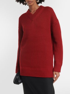 Sweter wełniany Emilia Wickstead czerwony