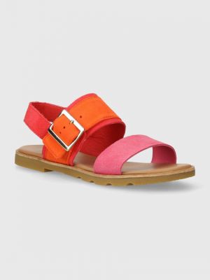 Sandale din piele slingback Sorel roz