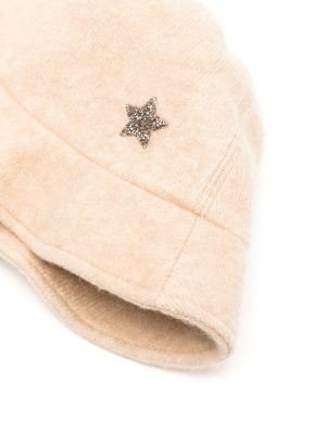 Flisas kepurė su žvaigždės raštu Lorena Antoniazzi smėlinė