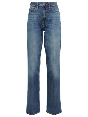 Straight fit džíny s vysokým pasem Polo Ralph Lauren modré