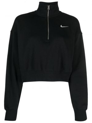 Džemperis ar rāvējslēdzēju ar izšuvumiem ar izšuvumiem ar izšuvumiem Nike melns